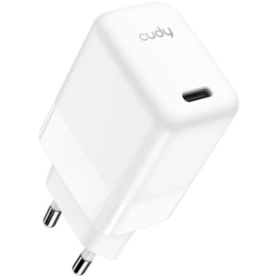 Зарядний пристрій 1xUSB 30W, (GaN, 1хUSB-C, QC+PD 3.0, вилка ЄС, для iPhone 12) , Cudy (CH30_EU)