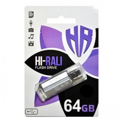 USB флеш 64GB Hi-Rali Corsair Series Silver (HI-64GBCORSL)