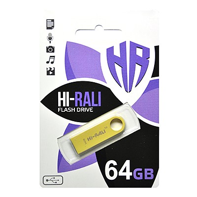 USB флеш 64GB Hi-Rali Shuttle Series Gold (HI-64GBSHGD)