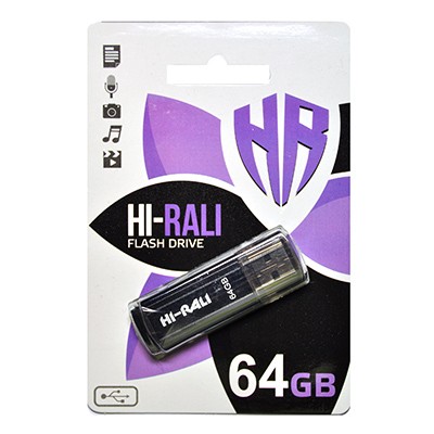 USB флеш 64GB Hi-Rali Stark Series Black (HI-64GBSTBK)