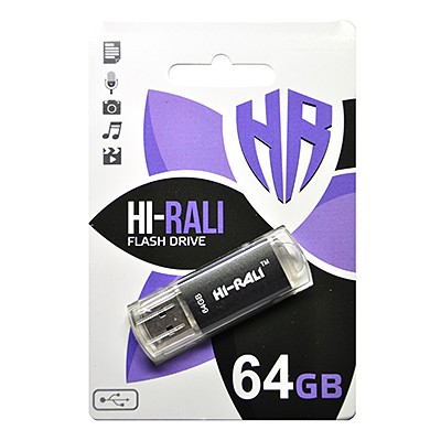 USB флеш 64GB Hi-Rali Rocket Series Black (HI-64GBVCBK)