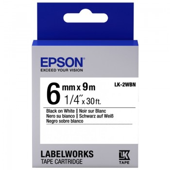 Картридж с лентой Epson LK2WBN принтеров LW-300/400/400VP/700 Std Blk/Wht 6mm/9m