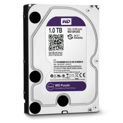 Жорсткий диск Western Digital 3.5" 1TB (WD10PURZ) 5400 об/мин, 64 MB, SATA III, Purple гарантия 36 міс.