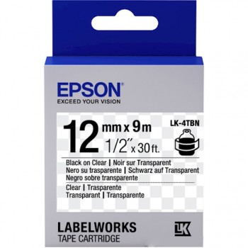 Картридж с лентой Epson LK4TBN принтеров LW-300/400/400VP/700 Clear Blk/Clear 12mm/9m
