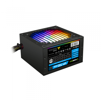 Блок живлення GAMEMAX ATX 700W,RGB,ко робочний, APFC, 12см вент,80+ VP-700-RGB 4+4 pin 2x6+2pin SATA*5 защита: OPP, OVP, UVP, OCP, OTP, SCP
