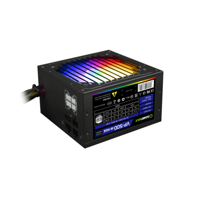 Блок живлення GAMEMAX 500W (VP-500-M-RGB) RGB, МОДУЛЬНЫЙ,APFC, 12см вент,80+ 