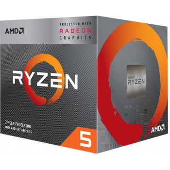 Процесор AMD Ryzen 5 3400G (YD3400C5FHBOX) AM4, 4 ядра, 8 потоків, 3.7 GHz, 4.2 GHz, Максимальний TDP - 65 Вт, 12nm, L1: 384KB, L2: 2MB, L3: 4MB, Radeon Vega 11, Zen+, BOX