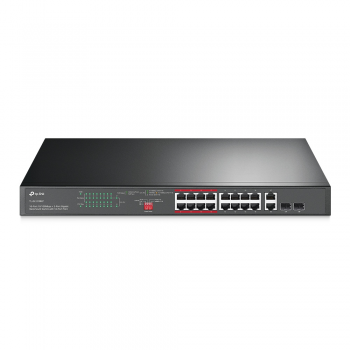 Комутатор TP-Link TL-SL1218MP (16*100Мбит, 2*1Гбит, 2*SFP, PoE)