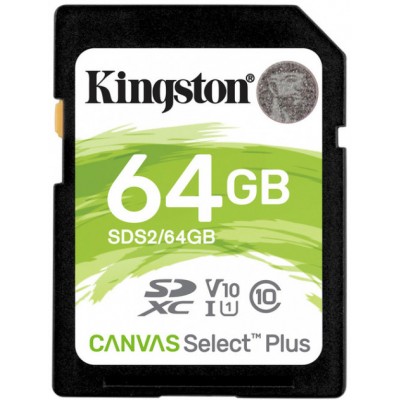 Карта пам'яті Карта пам'яті 64GB SDXC Canvas Select Plus 100R C10 UHS-I U1 SDS2/64GB Kingston (SDS2/64GB) Карта пам'яті Карта пам'яті 64GB SDXC Canvas Select Plus 100R C10 UHS-I U1 SDS2/64GB Kingston (SDS2/64GB)