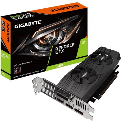 Вiдеокарта GIGABYTE GeForce GTX1650 4096Mb OC LP D6 (GV-N1656OC-4GL)