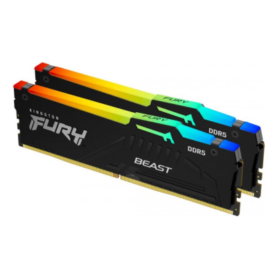Пам'ять 32GB DDR5 6000MHz Fury Beast RGB 2x 16 KF560C40BBAK2-32 Kingston