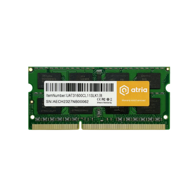 Пам'ять для ноутбука SoDIMM DDR3 8GB 1600 MHz ATRIA (UAT31600CL11SLK1/8) 1.35V