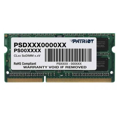 Память для ноутбуков SoDIMM DDR3L 4GB 1600 MHz Patriot (PSD34G1600L2S)