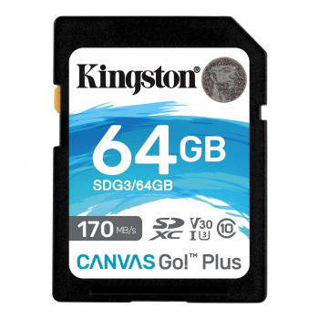 Карта пам'яті KINGSTON SDXC 64 GB Canvas Go+ U3 V30 (R170/W70) (SDG3/64GB)