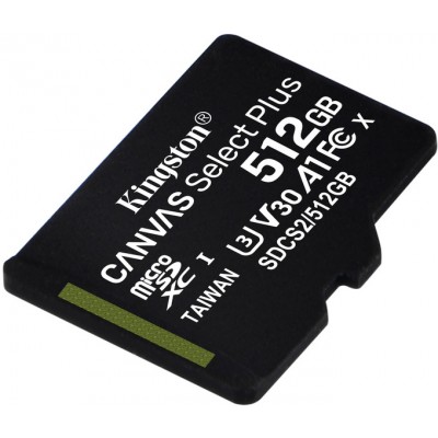 Карта пам'яті Kingston 512GB microSDXC class 10 UHS-I U3 V30 A1 Canvas Select Plus (SDCS2/512GBSP)