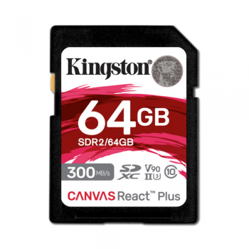 Карта пам'яті SD 64GB class 10 UHS-II U3 Canvas React Plus Kingston (SDR2/64GB)