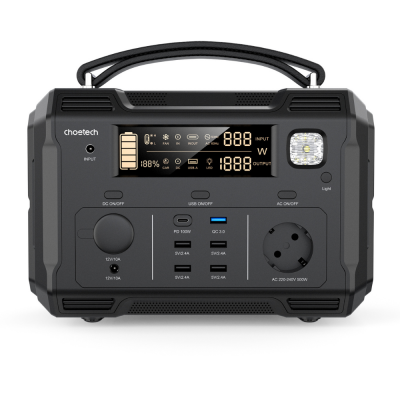 Зарядна станція Choetech BS004 (484Вт/г) 500Вт QC 3.0, USB-C PD100 Вт