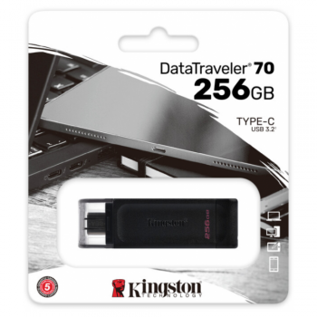 флеш USB Kingston 256B USB-C 3.2 Gen 1 DataTraveler 70 256B USB-C 3.2 Gen 1 DataTraveler 70 DT70/256GB