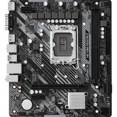 Материнська плата ASRock H610M-HDV/M.2 R2.0 (1700/H610, 2*DDR4, 1xPCIex16, HDMI/DVI/VGA, 4xSATA, M.2, GLan, 7.1ch,mATX