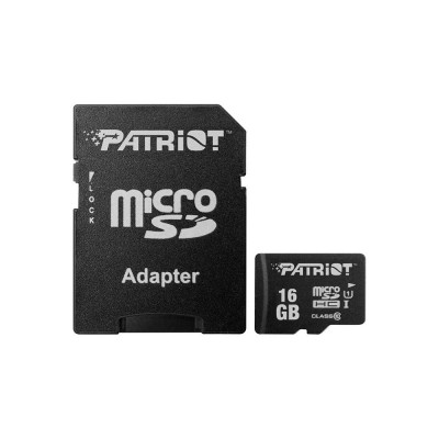 Карта пам'яті MicroSDHC 16GB UHS-I Class 10 Patriot LX + SD-adapter (PSF16GMCSDHC10)