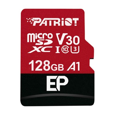 Карта пам`ятi MicroSDXC 128GB UHS-I/U3 Class 10 Patriot EP A1 R90/W80MB/s + SD-adapter (PEF128GEP31MCX)