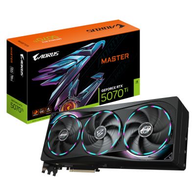 Відеокарта GeForce RTX5070 Ti 16GB AORUS MASTER GigaByte GV-N507TAORUS M-16GD