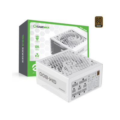 Блок живлення GAMEMAX (GM-800 Modular white) ATX 800W, 80 Bronze , fan 140mm,full y modularOVP, UVP, OTP, OCP, OLP, OPP, SCP GM-800 Modular white
