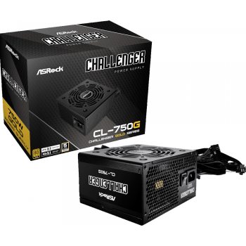 Блок живлення ASRock (CL-750G) 750W, 80 Pluse GOLD, PCIe 5.1 & ATX3 .1 Ready, iCOOL Fan control, Golf-blade 120mm Fan CL-750G
