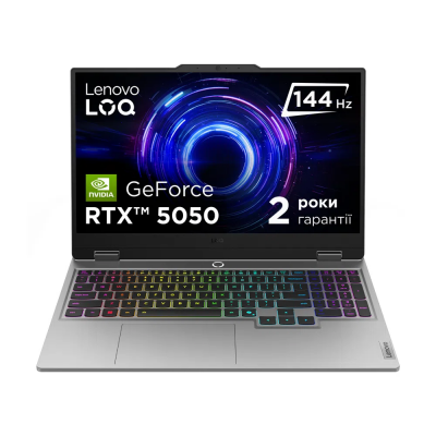 Ноутбук Lenovo LOQ 15IRX10 (83JE00L5RA) 15.6FM/i5-13450HX/32/1TB SSD/RTX 5050 8GB/ DOS/BL_RGB/Luna grey LOQ 15IRX10