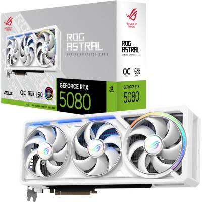 Відеокарта GeForce RTX5080 16GB ROG ASTRAL WHITE OC ASUS ROG-ASTRAL-RTX5080-O16G-WHITE