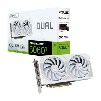 Відеокарта GeForce RTX5060Ti 16Gb DUAL WHITE OC ASUS DUAL-RTX5060TI-O16G-WHITE