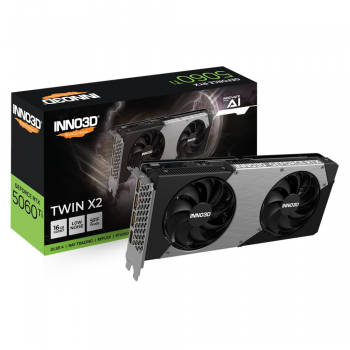 Відеокарта GeForce RTX5060 Ti Inno3D TWIN X2, 16GB GDDR7, 128bit, PCI Express 5.0 (N506T2-16D7-191073N)