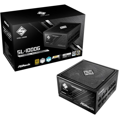 Блок живлення 1000W, 80 Pluse GOLD, PCIe 5.1 & 3.1 Ready, Fully Modular, 135mm Fan SL-1000G ASRock (SL-1000G)