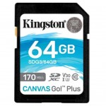 Карта пам'яті KINGSTON SDXC 64 GB Canvas Go+ U3 V30 (R170/W70) (SDG3/64GB)