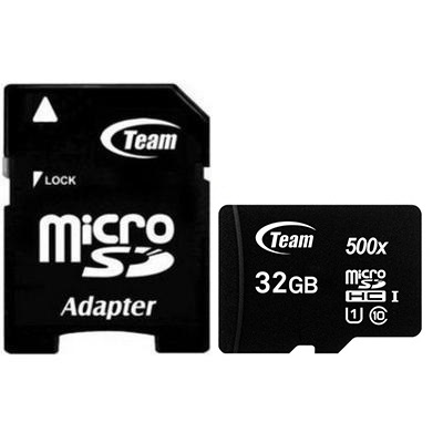 Карта пам'яті MicroSDHC 32GB UHS-I Class 10 Team Black + SD-adapter (TUSDH32GCL10U03)