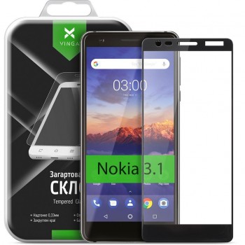 Скло захисне  Vinga для Nokia 3.1 Black (VTPGS-N31B)