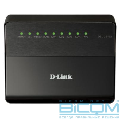 Модем ADSL D-Link DSL-2640U ADSL2+ 1-RJ45 802.11g, Ethernet (DSL-2640U/BRU/C2)