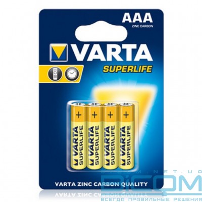 Батарейка ААА Varta SUPERLIFE MICRO BLI 4 ZINC-CARBON