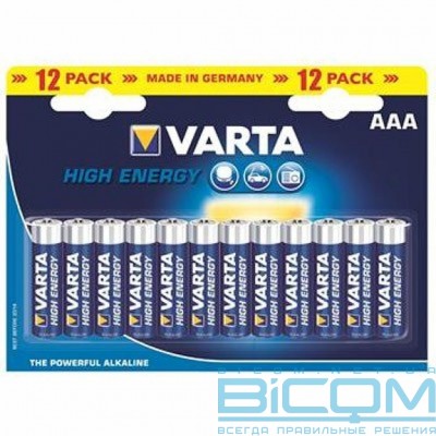 Батарейка AAA Varta  High Energy * 12 (4903121472) 4 903 121 472