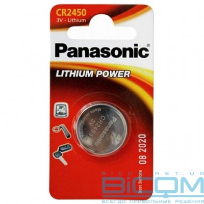 Батарейка Panasonic  CR 2450 BLI 1 LITHIUM CR2450EL/1B