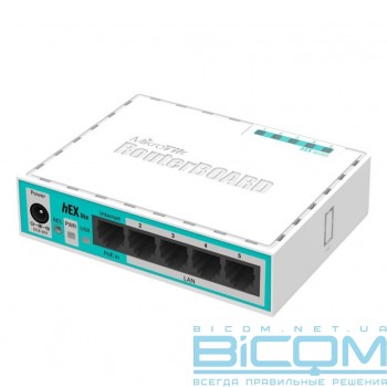 Роутер Mikrotik RB750r2 RouterBOARD RB750r2 hEX lite (850MHz/64Mb, 5х100Мбит, PoE in)