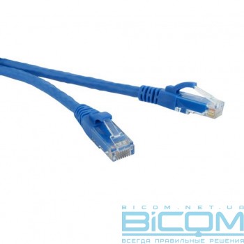 Патч-корд литой, UTP, RJ45, Cat.5e, 2m, синий