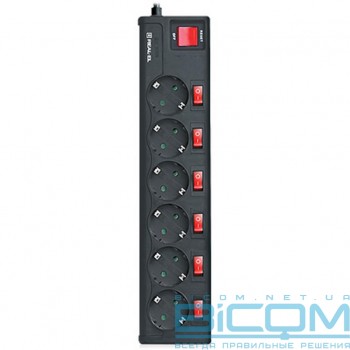 Фільтр живлення 3м Real-El RS-6 EXTRA 3m, black (EL122300002)