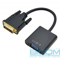 Перехідник DVI-VGA STLab DVI-D (24+1) male to VGA 15 pin female HDTV 1080p (U-993) черный