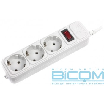 Фільтр живлення 1,8м Maxxter (SPM3-G-6G) 3 розетки, 1.8м, белый