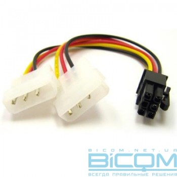 Кабель живлення для підключення відеокарти 6pin to 2molex Atcom (16185)