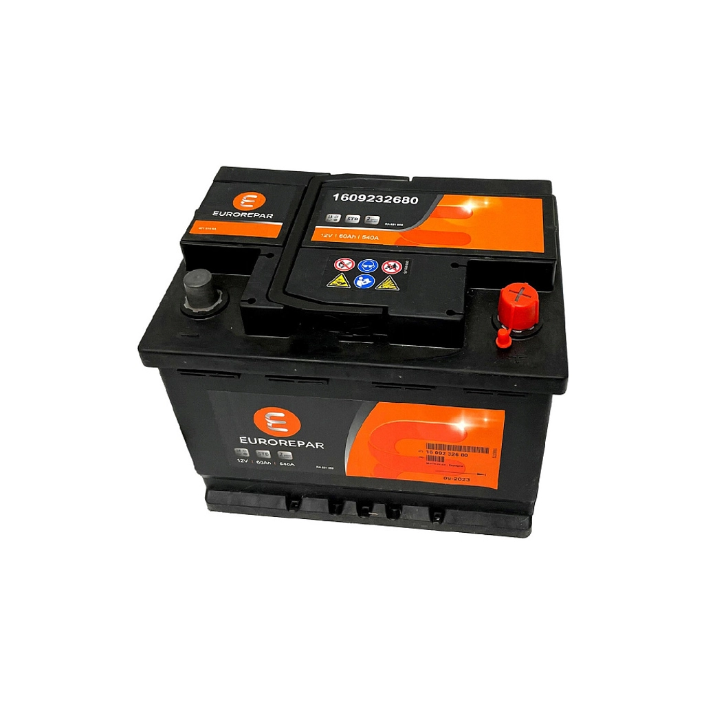 Акумулятор автомобільний EUROREPAR 60Ah 540A R+ (1609232680)