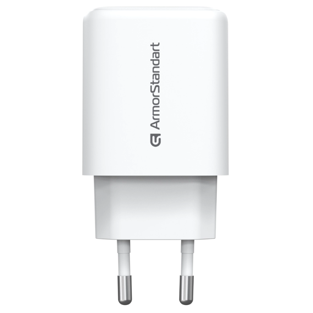 Зарядний пристрій Armorstandart 1xUSB-C + 1xUSB 20W GaN white (ARM89531)